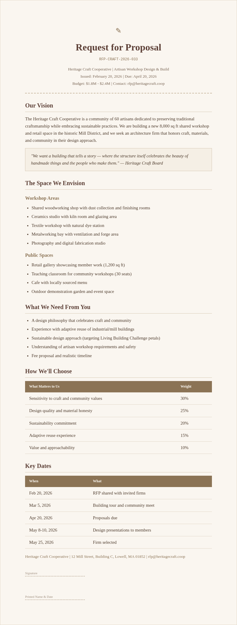Paper Textured Request for Proposal